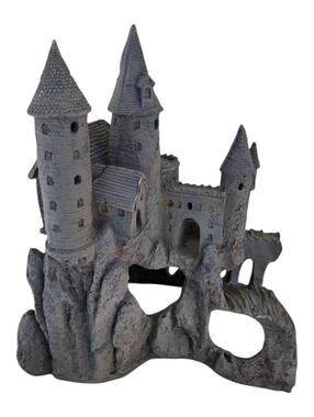 Extra Large Wizard's Castle aquarium decoration fish tank, used, almost 15" tall